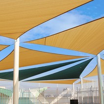 아이스타스 썬쉐이드 타프 HDPE 메쉬 삼각형 3x3x3m, 크림 cream