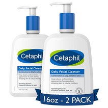 CETAPHIL의 Face Wash 민감성 복합성 지성 피부를 위한 데일리 페이셜 클렌저 NEW 16oz 2팩 부드러운 거품 형성 비누 프리 저자극성, NEW 16oz (Pack of 2)