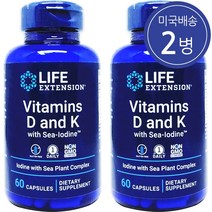 Life Extension 라이프 익스텐션 비타민 D and K 60정 2병, 2개