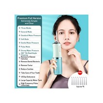 USB 치아 세탁기 강력한 치과 워터 제트 픽 치실 300ml 휴대용 구강 세척기 미백 청소, Add 8 3