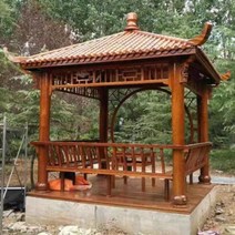 정자 팔각정자 육각정자 나무102899, 일반 나무 타일 네 모서리 전망