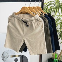 남자 린넨 반바지 스판 밴딩 빅사이즈 5부 하프팬츠 ( 여름 시원한 바지 )