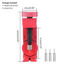 제이즈 공구 시계 밴드 스트랩 링크 핀 리무버 수리 도구 키트 제조 업체용 추가 3 개 팩 교체 스프링 바 세트, [10] Type C Red