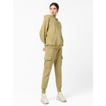 아키클래식 언택트 테니스 클럽 자수 루즈 핏 후드 조거팬츠 세트 올리브