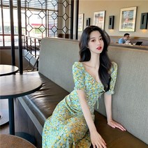 위위브렌 덱스터 빅사이즈 롱 프린팅 원피스