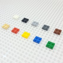 요고요 레고 호환 부품 커스텀 벌크 브릭 블럭 타일 플레이트 100G 소포장 패키지, [플레이트 2 x 2] 갈색 100G