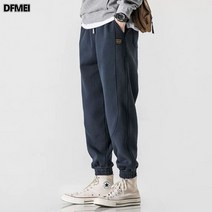 DFMEI 조거후드 남성 봄가을 와이드 빅사이즈 카고 팬츠 트레이닝 코디 청가죽 캐주얼 팬츠