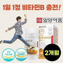 수용성 활력 비타민 B1 B2 B6 B12 바이오틴 BIOTIN 비오틴 판토텐산 엽산 나이아신 식 약 처 인증 정 2개월, 2개월분*1통*