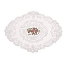 프렌치 레이스 플라워자수 테이블매트, 화이트
