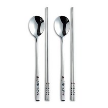 하트시리즈 예쁜 수저세트 2인 4인 8인 부부 신혼 가족 고급 스텐 수저, 폴카하트 2인세트(숟가락2P+젓가락2P)