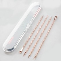 여드름 블랙헤드 Comedone 블랙 스팟 리무버 스킨 케어 여성 뷰티 치료 모공 클렌저 바늘 후크 4 개, [05] RoseGold