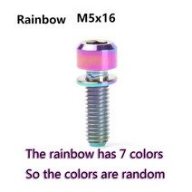 새로운 TC4 M5 16mm/18mm/20mm 티타늄 줄기 MTB 자전거 고정 볼트 나사 야외 부품, 03 M5x16-Rainbow