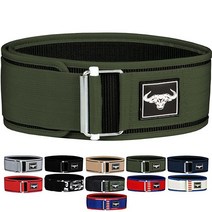 IBRO 퀵 락 프리미엄 역도 벨트 - 파워리프팅 남성 및 여성용 크로스 트레이닝 10.2cm(4인치) 등 지지대 금속 버클 전문 피트니스 올림픽 리프팅 데드리프트 카키 L, X-Large, GREEN