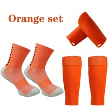 CEP카프슬리브 종아리보호대 세트 hight 탄성 축구 정강이 가드 성인 축구 패드 trusox 미끄럼 방지 양말 레깅스 커버 스포츠 장비, 오렌지 세트, 성인(45-75kg)