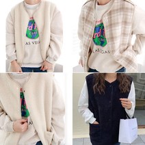 여성 양털 양면 조끼 체크 리버시블 베스트 가을 겨울 2color