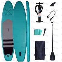 프리미엄 서핑보드 패들보드 CZAGA 10.5ft 팽창 식 스탠드 업 패들 보드 Sup 액세서리가있는 경량 서핑 캐리 백 롱 웨이크, [02] 3.2m Green