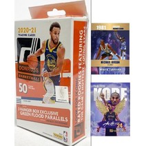 NBA 마이클조던 카드2020-21 panini donruss 농구 공장 봉인 행거 상자 - 50장 w3 녹색 홍수 평행 - 라멜로 볼 anthony edwards 등급 신인