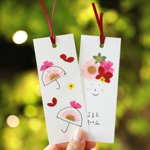 압화 책갈피 만들기 1인 세트 화이트 북마크 핑크마가렛(1인세트), 1개