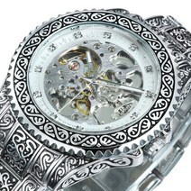 WINNER 골드 스켈레톤 기계 시계 남성 빈티지 패션