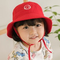 꾸미 스마일 끈 벙거지/아동벙거지 어린이버킷햇