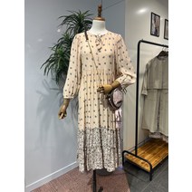 써스데이아일랜드 패턴 믹스 루즈 원피스(T222MOP139W)