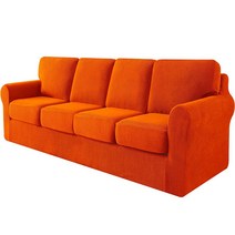 Subrtex 소파 커버 9개 다기능 슬립커버 별도의 쿠션 및 등받이 가구 4인용 프로텍터 (XL 오렌지) 438071