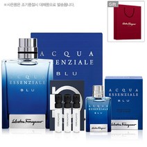 [AK PLAZA] [페라가모] 아쿠아 에센셜 블루 EDT 100ml 미니어처 세트+쇼핑백, 옵션선택