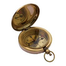 황동 푸시 버튼 포켓 나침반 해상 야외 캠핑 및 하이킹용
