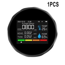 이산화탄소 경보기 측정기 블루투스 대기질 측정기 TVOC CO 감지기 온도 습도 포름알데히드 모니터 이산, 02 black