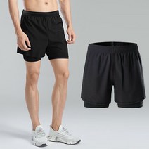 퍼핀 남녀공용 2in1 일체형 숏레깅스 반바지 (4부~5부)