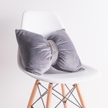 리본모양 벨벳 쿠션 쇼파 침대 등받이 등쿠션 러블리 인테리어, AA_35x40cm