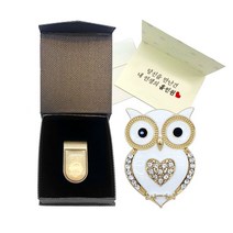 부엉이 골프볼마크 & 골프 티꽂이 퍼터키퍼 티걸이 볼마커, 화이트, 랜덤 1세트 추가