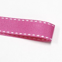 선물포장리본 꽃포장리본 골지 스티치 리본 (폭 5mm 길이90m)(폭 10mm/15mm 길이 45m), 21(핫핑크+화이트스티치), 15mm