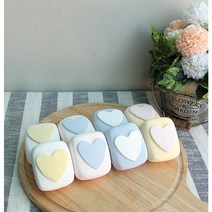 하트문양 백설기떡 클레이떡-단호박하트 블루베리하트 백미하트 산딸기하트 /모형떡