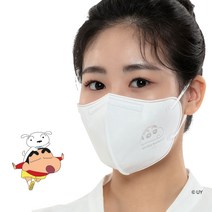 숨그림 짱구는 못말려 2D 새부리형 황사방역 마스크 중형 KF94, 흰색, 10개입, 3개