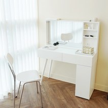 모아이 코스 수납 화장대 1000 세트_스툴포함(착불), 화이트