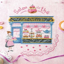 홈데코 파리의 상점 13_디저트가게(2) 십자수 패키지 (도안+원단+실+바늘) DIY