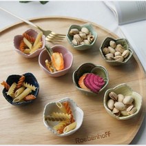꽃잎 모양 소스볼 다용도 종지 1p 플레이팅접시 식기, 색상/색상 사쿠라 라운드꽃/핑크