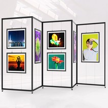 작품 전시대 가벽 이동식 미술 진열 프레임 랙 스탠드, 접이식병풍형 100x200