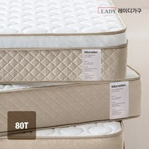 [방문설치+빠른배송] 레이디가구 몬스터 뉴필로우탑 80T 고밀도 하이브리드 침대 매트리스 Q, 모던그레이