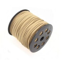 100 야드 스풀 플랫 스웨이드 가죽 코드 레이스 비즈 공예 스레드 스트링 마이크로 섬유 인조 (블랙) 4454070344, Khaki