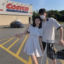 커플 룩 원피스 남자 상의 2022 여름 반팔 커플 티셔츠 FC2099