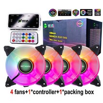 렌지후드필터 팬 주방팬 레인지통후드 주방후드고장 환풍기iwongou 120mm 팬 pc, 4팬 1컨트롤러, RGB, 하얀