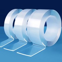 퓨어클린 초강력 투명 양면테이프 다목적 접착 방수테이프 / 차량용 가정용 사무용 학교 건설현장 보수 인테리어 실리콘 강력테이프, 투명양면 414번