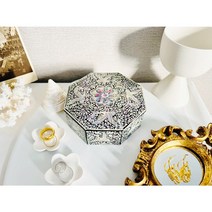 핑크 아이보리 팔각 육각 자개보석함 고급 자개함 차키보관함, 1개