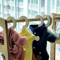 까사라움 원목 강아지 원목 수납 미니 옷걸이, 내추럴, 1개