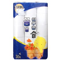 두루마리휴지 데코꿈집 3겹 30롤 물에녹는휴지 먼지없는 두루말이 착한화장지, 1개