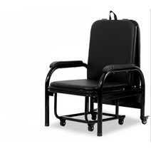 병원 보호자 간이 의자 침대 겸용 간병, C타입 럭셔리 강화 블랙 오렌지