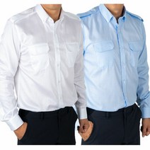 워라밸 남자용 견장 하얀색 파란색 와이셔츠_RF1101SF_3SF