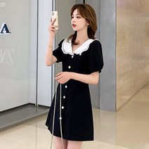 메이킹유 반팔 카라넥 H라인 여름 레이스 P084디에즈원피스